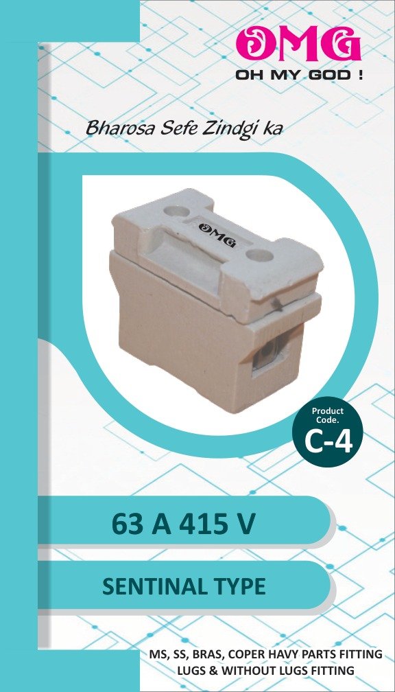 63 A 415 V Sentinal Type Porcelain Fuse - C-4 catalog sheet