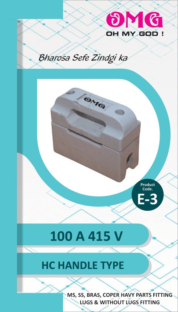 100 A 415 V HC Handle Type Porcelain Fuse - E-3 catalog sheet