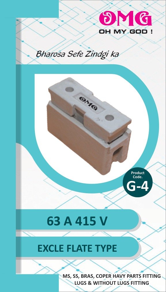 63 A 415 V Excel Flat Type Porcelain Fuse - G-4 catalog sheet