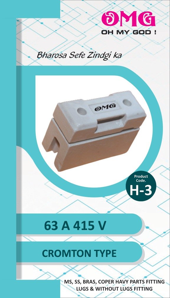 63 A 415 V Cromton Type Porcelain Fuse - H-3 catalog sheet