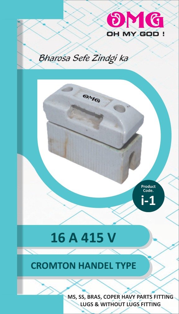 16 A 415 V Cromton Handle Type Porcelain Fuse - I-1 catalog sheet