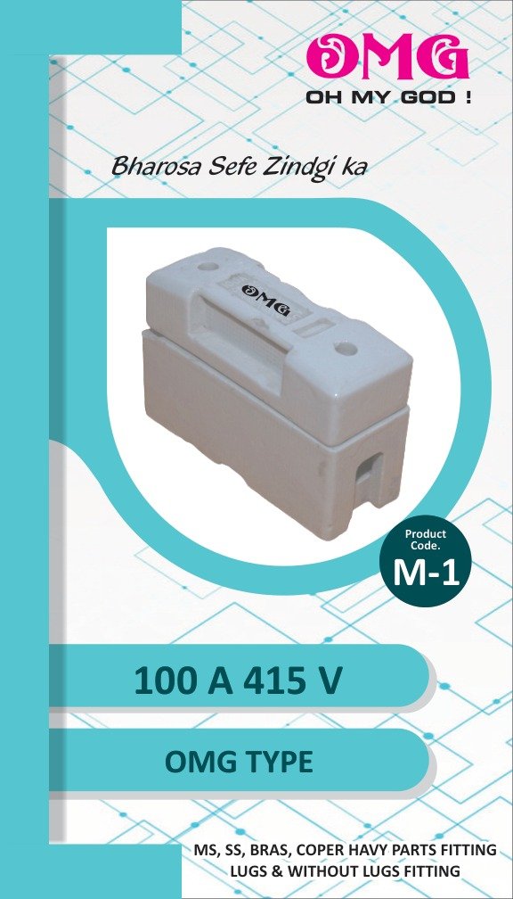 100 A 415 V OMG Type Porcelain Fuse - M-1 catalog sheet