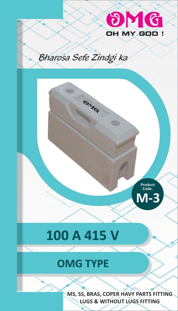100 A 415 V OMG Type Porcelain Fuse - M-3 catalog sheet